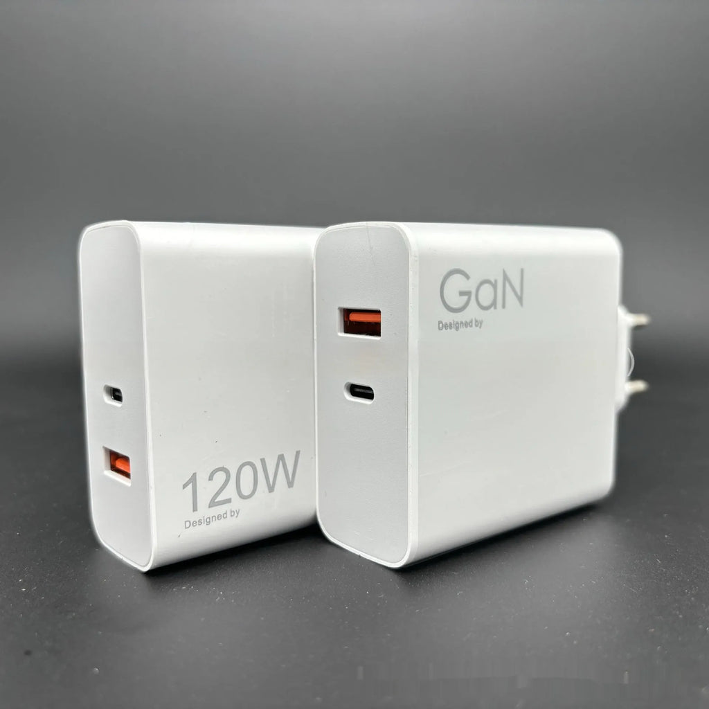 Blue gallium nitride charger with European standard plug for fast mobile phone charging
