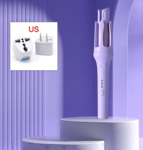 32mm automatic hair curler in white or chigo colours with pink, purple, beige, or green accents