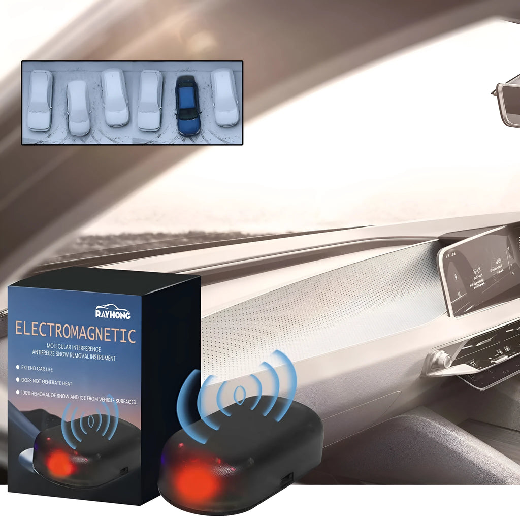 Black handheld car windscreen de-icer tool for melting ice and snow on vehicle glass.