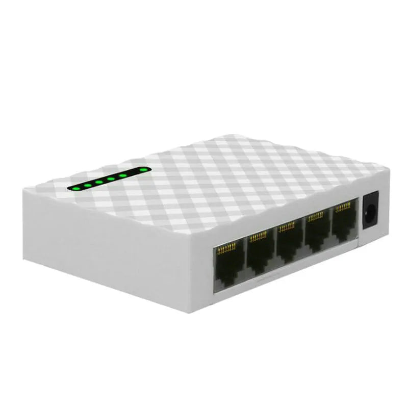 5-port Gigabit Ethernet switch, 1000Mbps network hub, black or white, EU or US plug