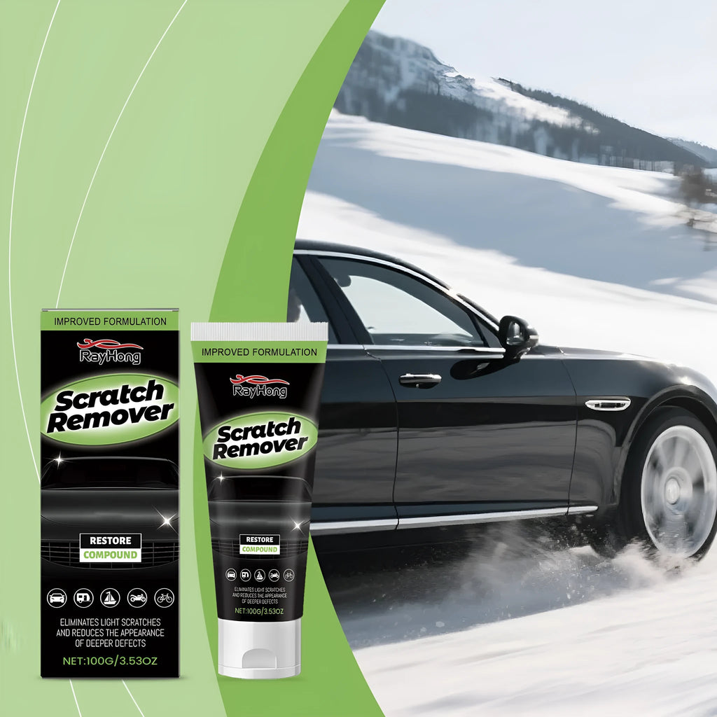 Car scratch recovery cream tube measuring 3.8cm diameter by 16.3cm length with 100g nano coating formula