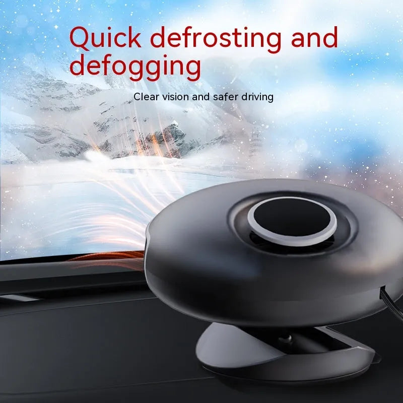 Black car warm air blower heater with power cord for 12v 24v defrosting demisting