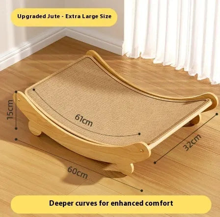 Jute style cat scratch board and nest integrated cradle for cats 4.00kg to 6.00kg