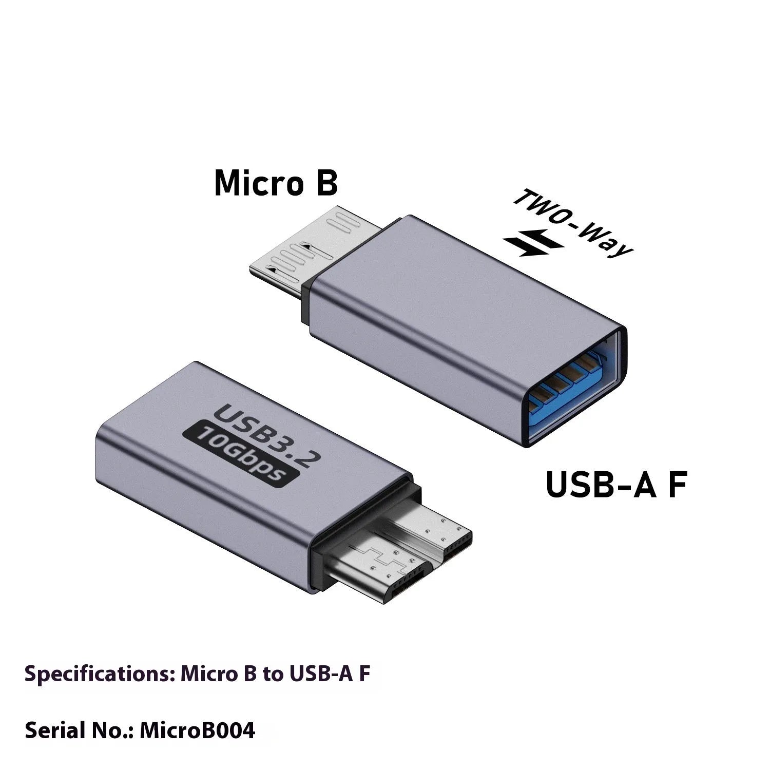 Micro B to USB and Type-C adapter converter for data transfer and charging of old devices