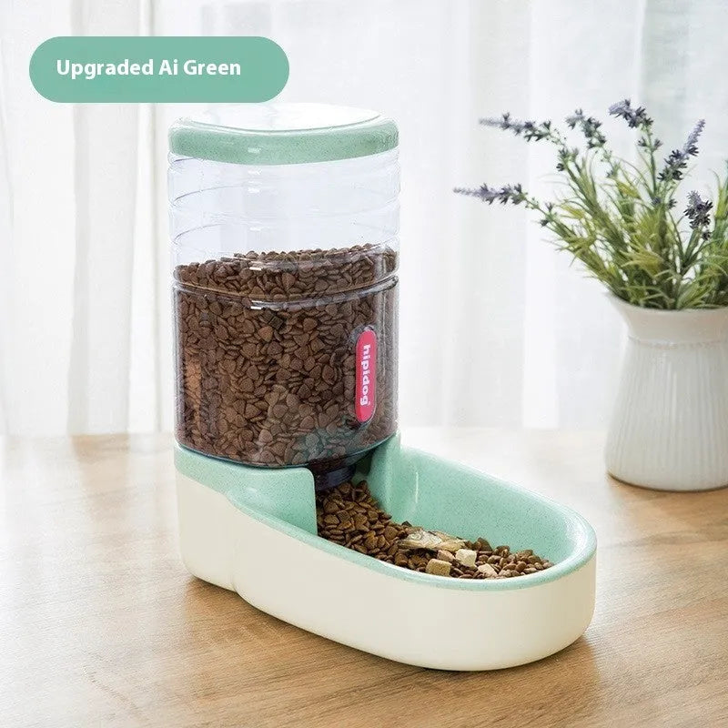 Grey automatic pet water fountain with 3.8L large capacity for dogs and cats.
