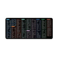 Large office mouse mat with printed English keyboard shortcut keys on natural rubber base