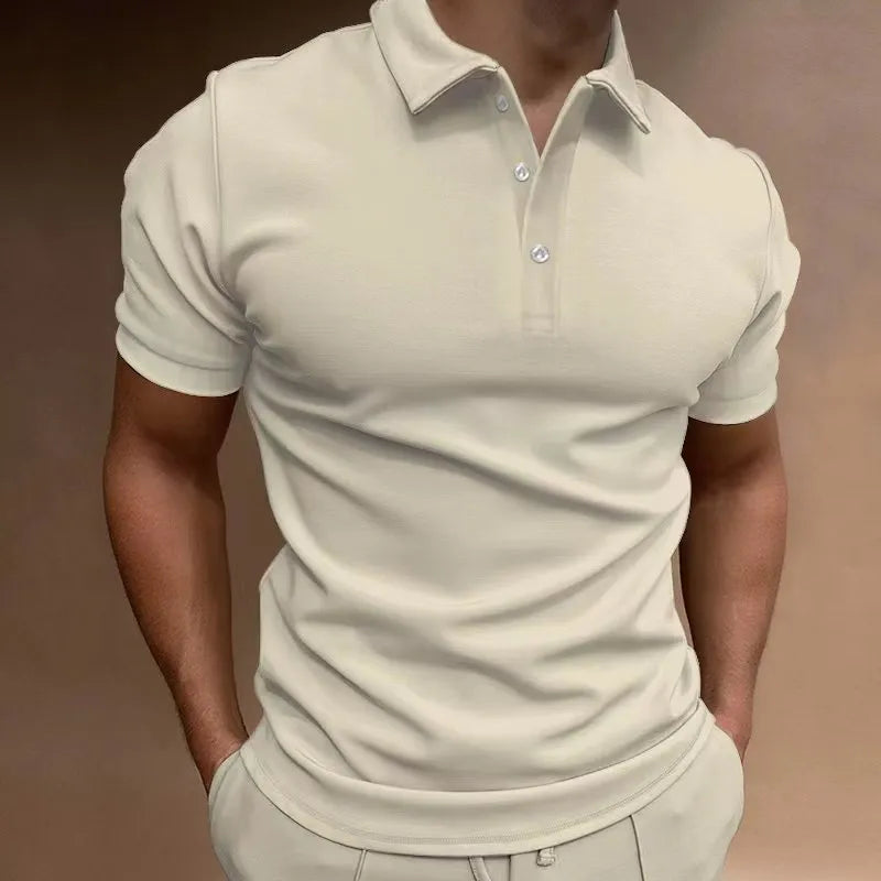 Men's loose fit cotton blend T-shirt in grey with short sleeves and spandex for flexibility
