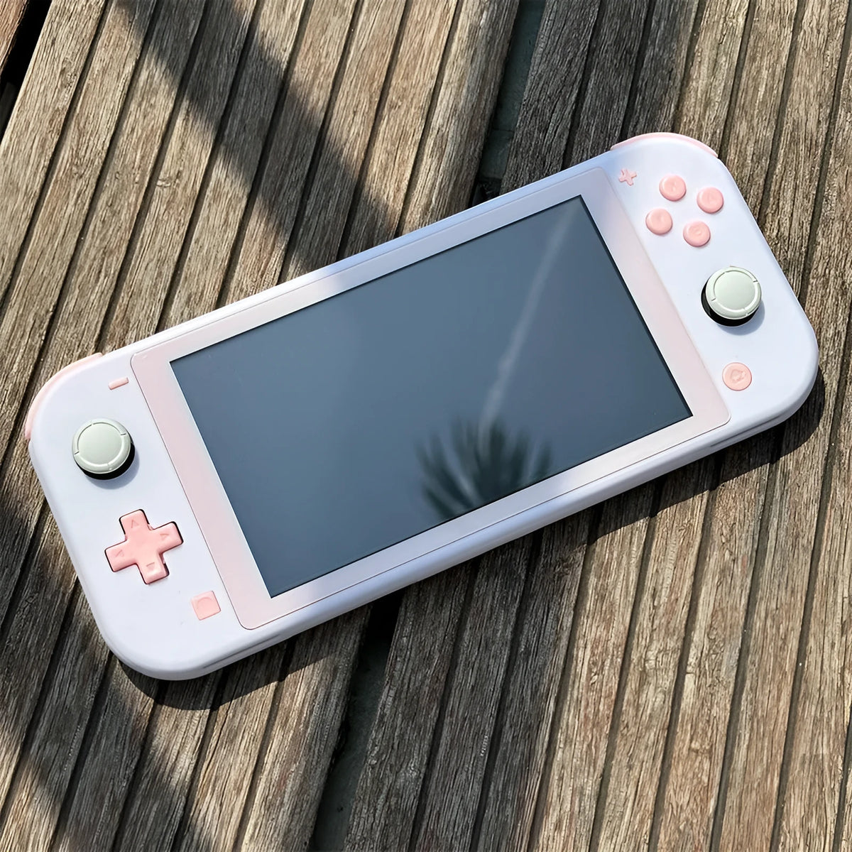 Switch Lite transparent watch style replacement housing shell with front and rear chassis, tempered film, and full button set, 231 x 104 x 30mm