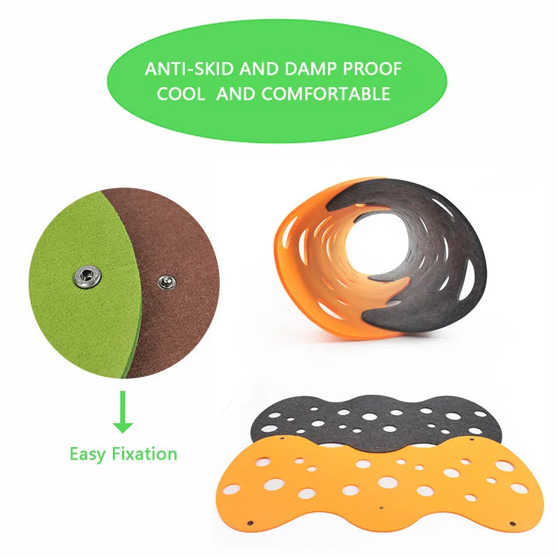 Collapsible felt cat tunnel 92 x 22 cm with peepholes, dual-colour felt surface, for kittens and small pets