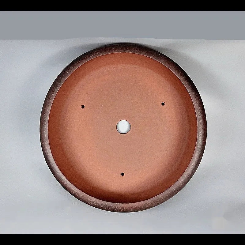 Handmade antique drum ding ceramic flowerpot in purple sand, 60X19CM, classical breathable planter