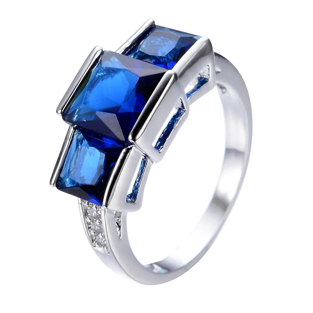 Women's copper ring with electroplated geometric design in multiple colour options