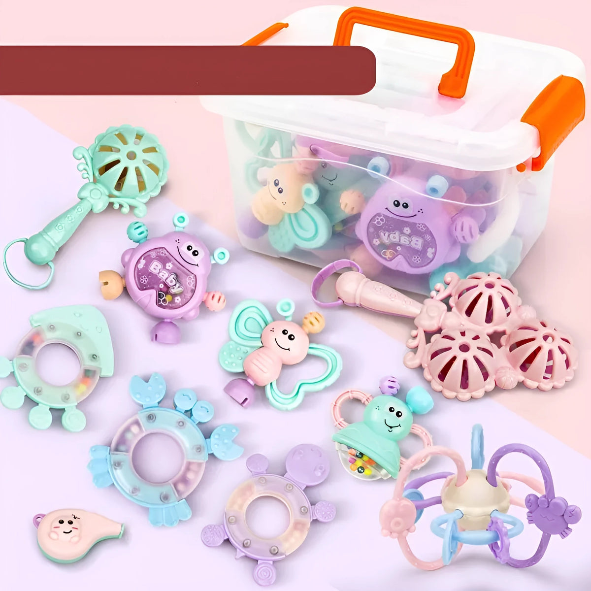 Baby Early Education Comfort Toy Plastic Sensory Development Toy for Infants 0-3 Years Vision Grasping Hand-Eye Coordination Interest Cultivation 6 Styles 480g-680g