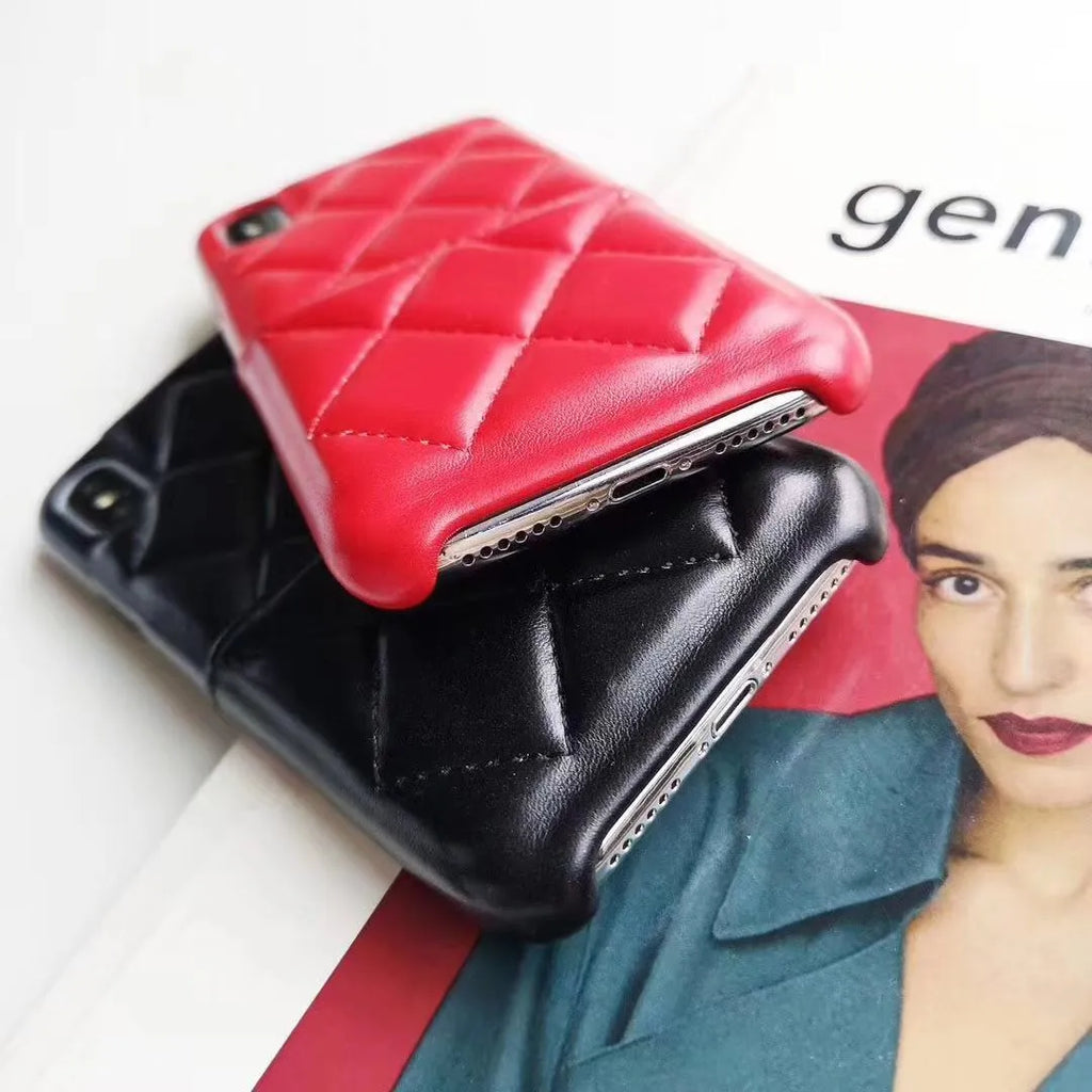 Leather iPhone case for XS Max in black, pink, or red colours