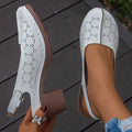 Women's black closed toe wedge sandals with round toe and rubber sole on a white background.