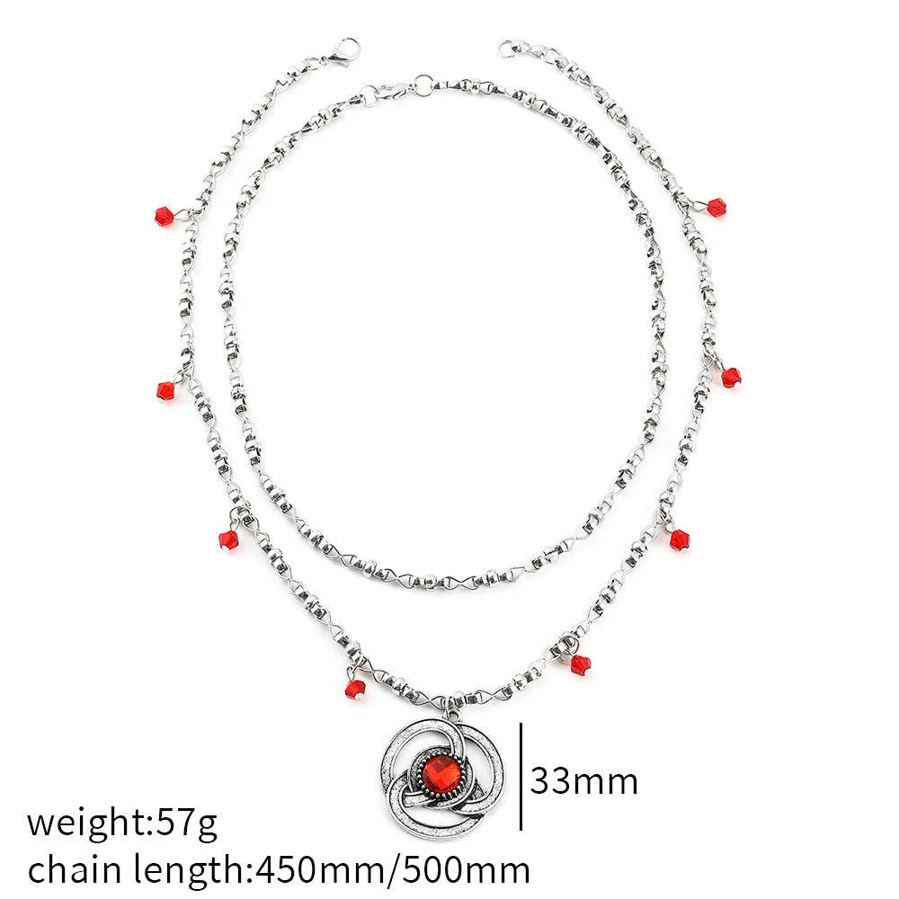 Silver alloy geometric necklace with electroplated finish and 41cm to 50cm circumference
