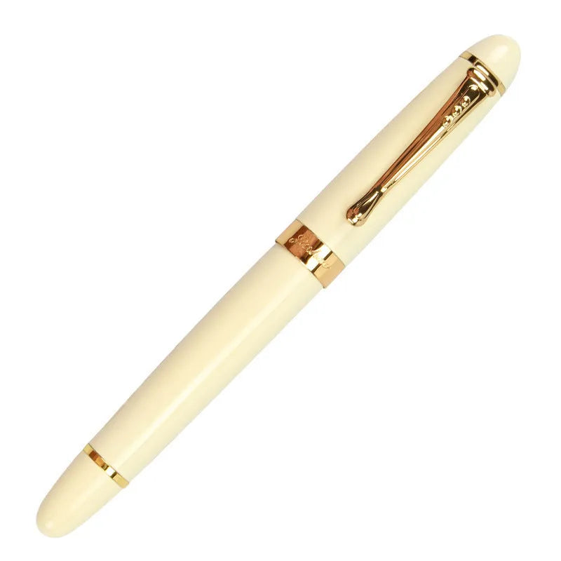 Metal water-based pen 14.2cm with 0.5mm nib and cap, shown in seven colour options