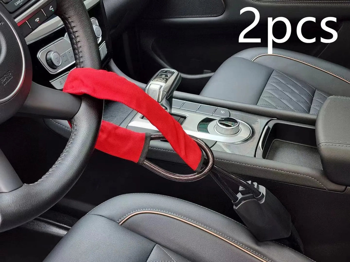 Red iron steering wheel anti-theft lock for General Motors cars with copper lock core