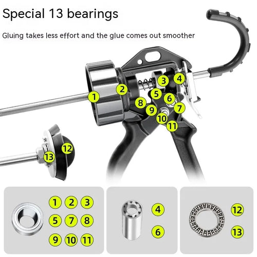 13 bearing structure aluminium alloy automatic adhesive breaking glass glue gun 545x220mm