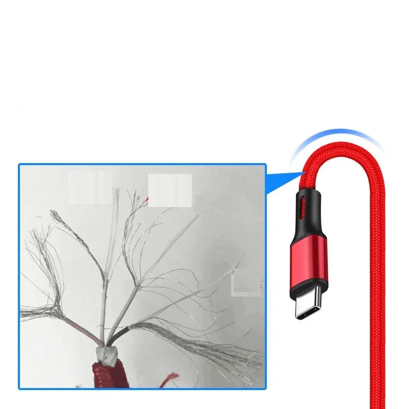 2 metre USB mobile phone charging cable in multiple colour options