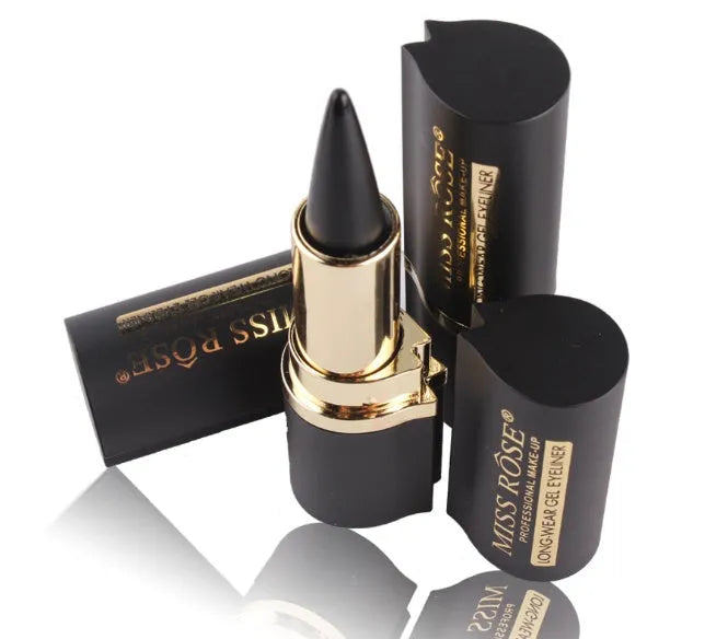 Waterproof black eyeliner pen with soft core for fine and thick lines