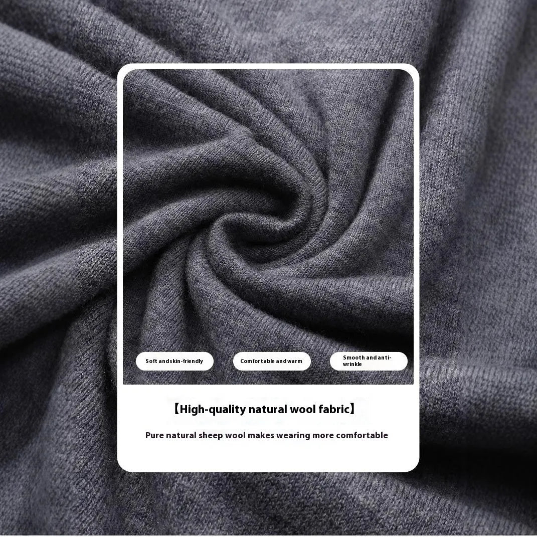 Men's regular fit pullover sweater in standard wool for autumn and winter wear