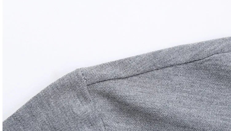 Men's lapel short sleeve T-shirt in 100% combed cotton with geometric collage splicing, Blue or Grey, sizes M to 5XL