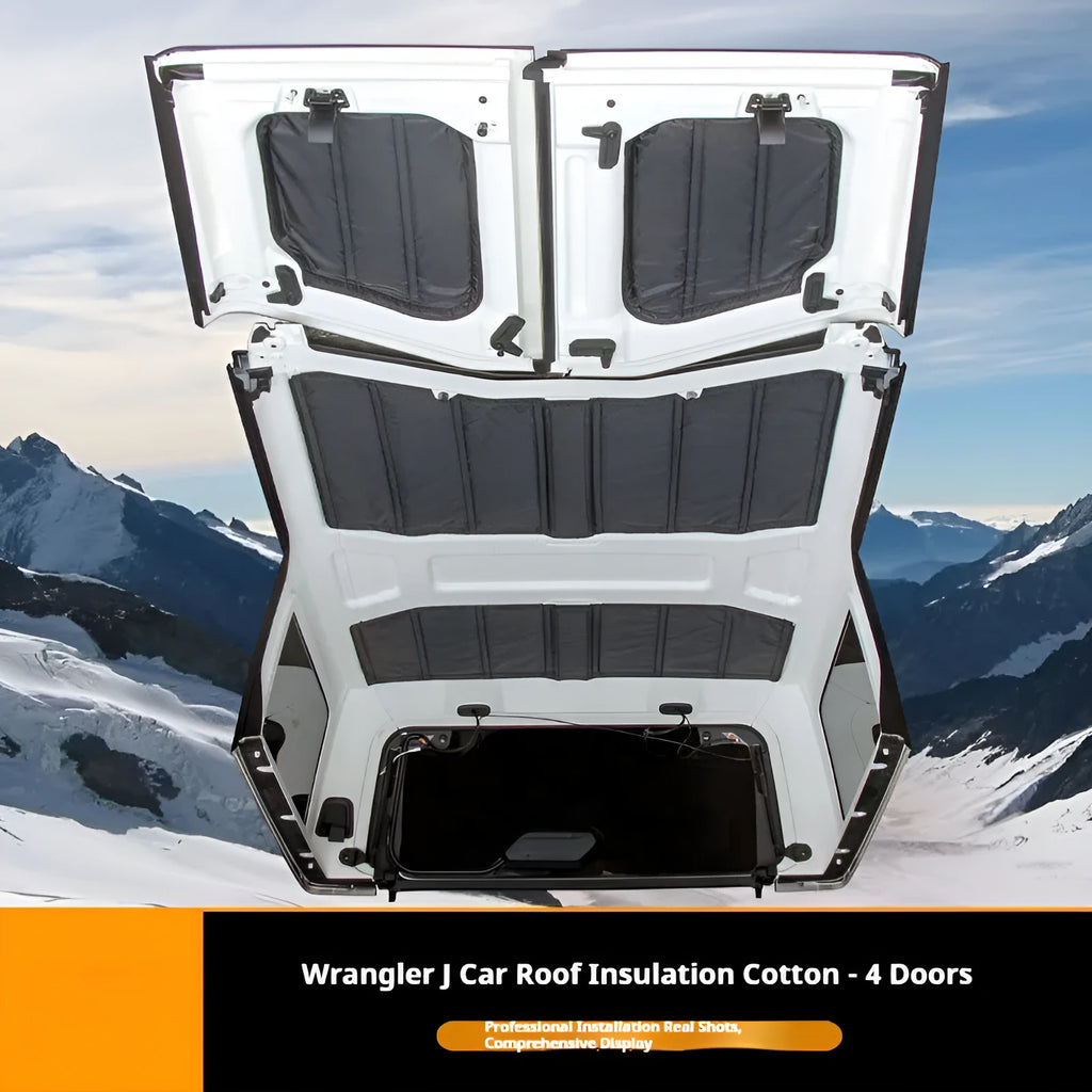 Black car ceiling heat shield for Wrangler JL18 made of 600D Oxford cloth with PE board and thermal insulation foam