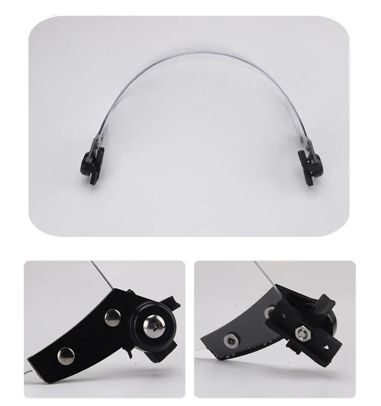 Transparent polycarbonate helmet visor with guide rail mount for face protection