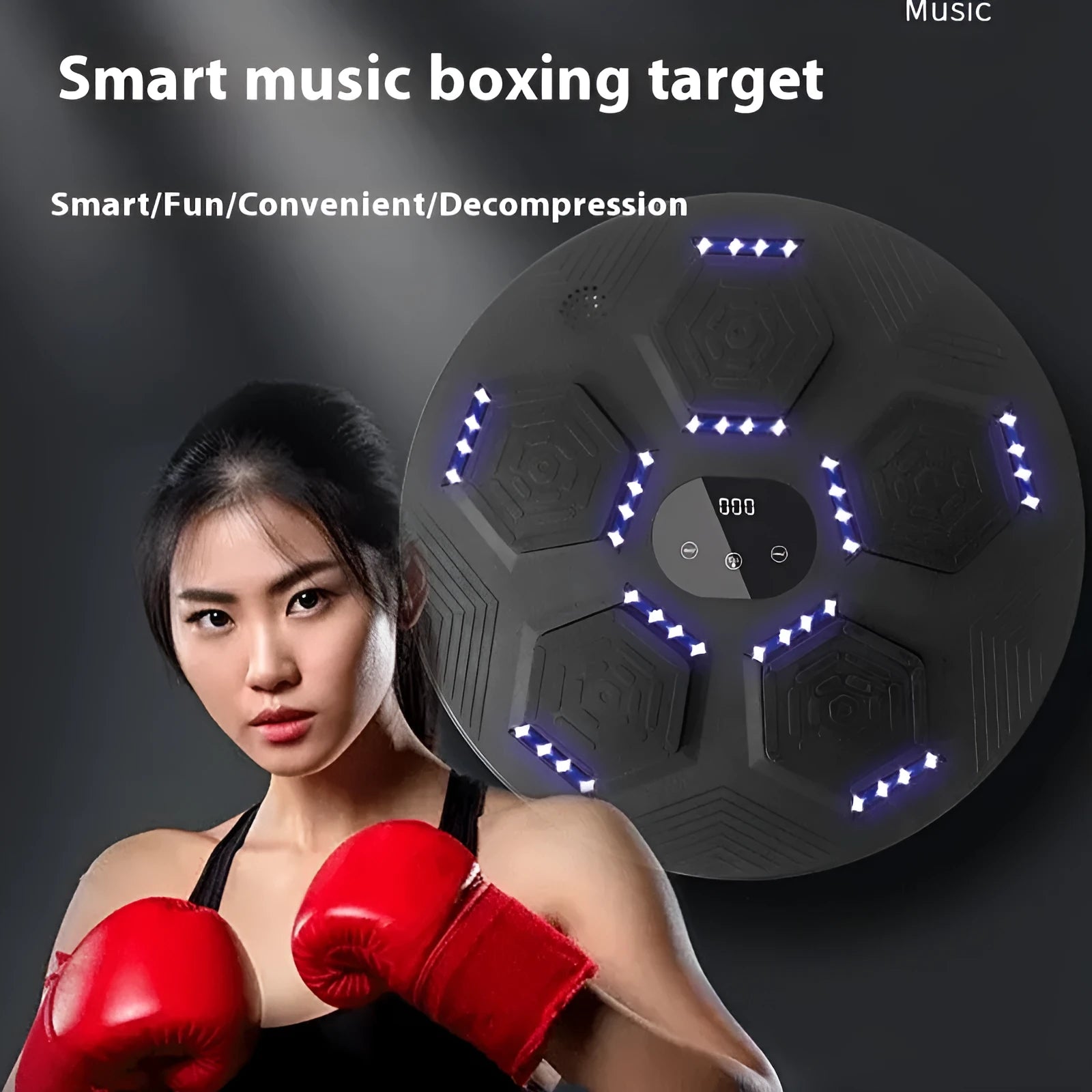 Smart music boxing machine reaction target with hanging wall design in multiple colour options