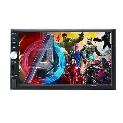 7 inch black car reversing display with LCD touch screen, Bluetooth, Mirror Link, and video input