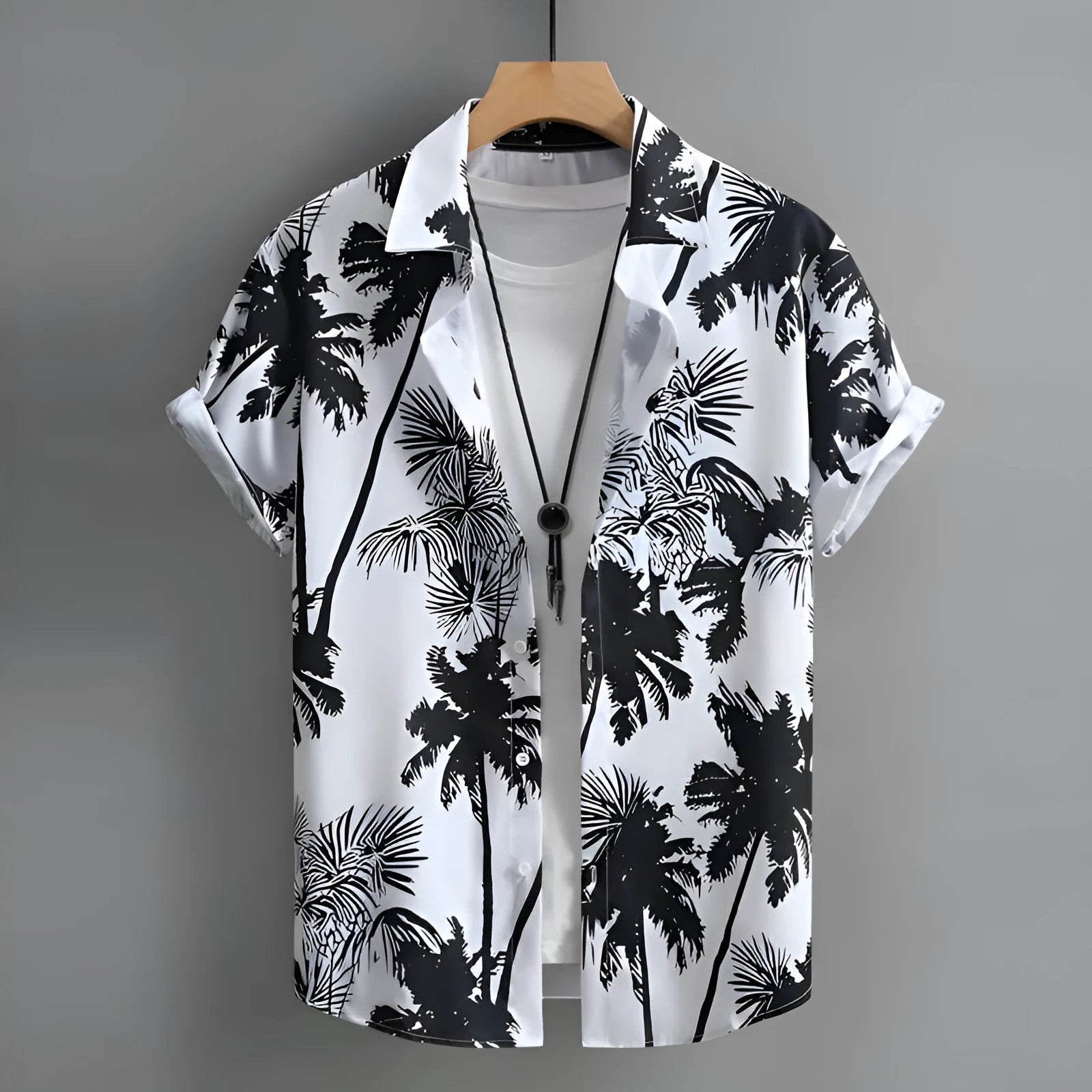 Men's Hawaiian summer shirt with 3D print in chemical fibre blend fabric showing colour options