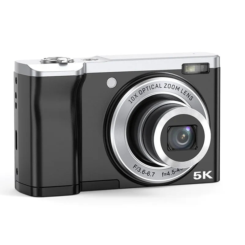 5K HD digital camera with optical zoom, anti-shake, in black, with Full HD screen