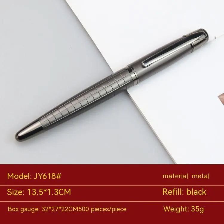Gun grey metal roller pen with water-based paint ink for business writing