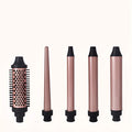 Black 5-in-1 hair curling iron with titanium gold coated adjustable barrel and UK plug