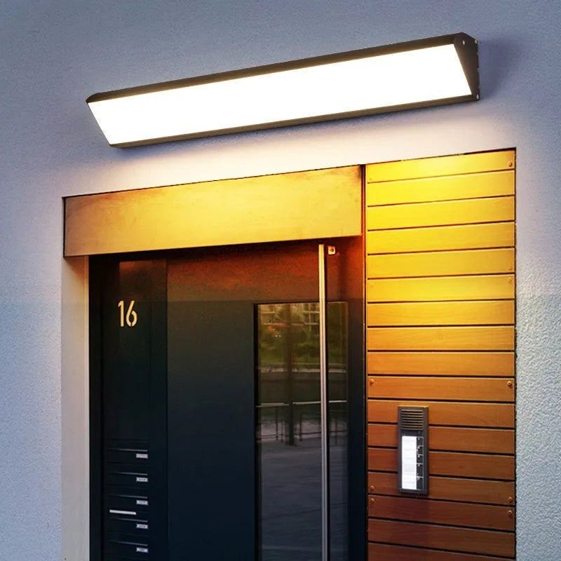 Black outdoor wall lamp, 30cm or 48cm, 12W or 19W, 220V, waterproof, modern simplicity style for garden or restaurant door