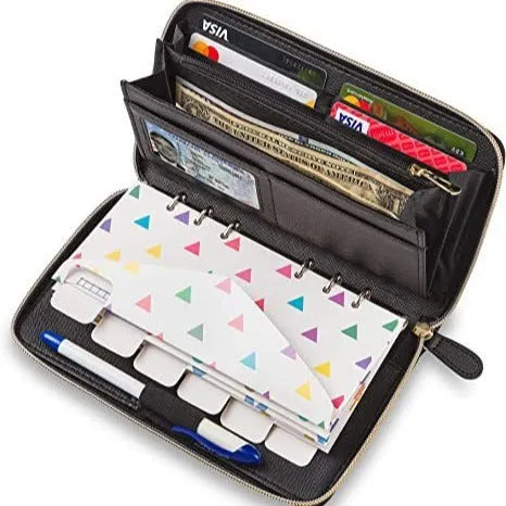 Slim anti-theft PU card holder wallet with RFID blocking in multiple colour options.