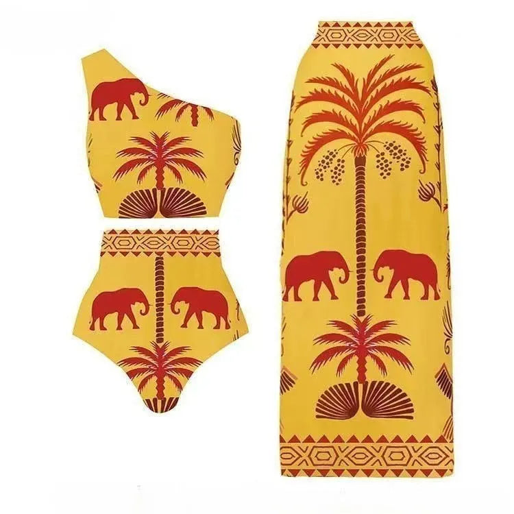 Women's black one-piece polyester swimsuit with fashion design for beach wear
