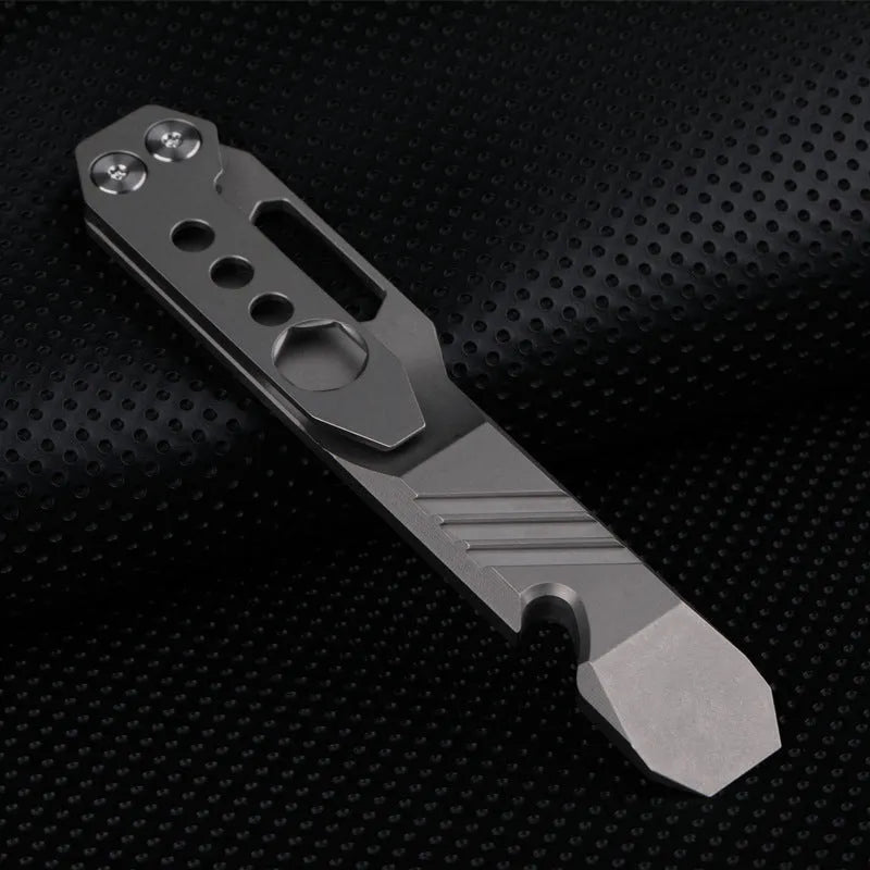 Titanium alloy TC4 multi-function crowbar screwdriver bottle opener in gun grey or stone wash, 41g