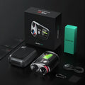 Black GenePro G1 GPS golf rangefinder with optical lens and AMOLED touchscreen display