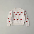 Cotton round neck pullover for baby in red colour with long sleeves on white background