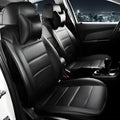 Cow leather universal car seat cover shown in beige and black with red accent colour options.