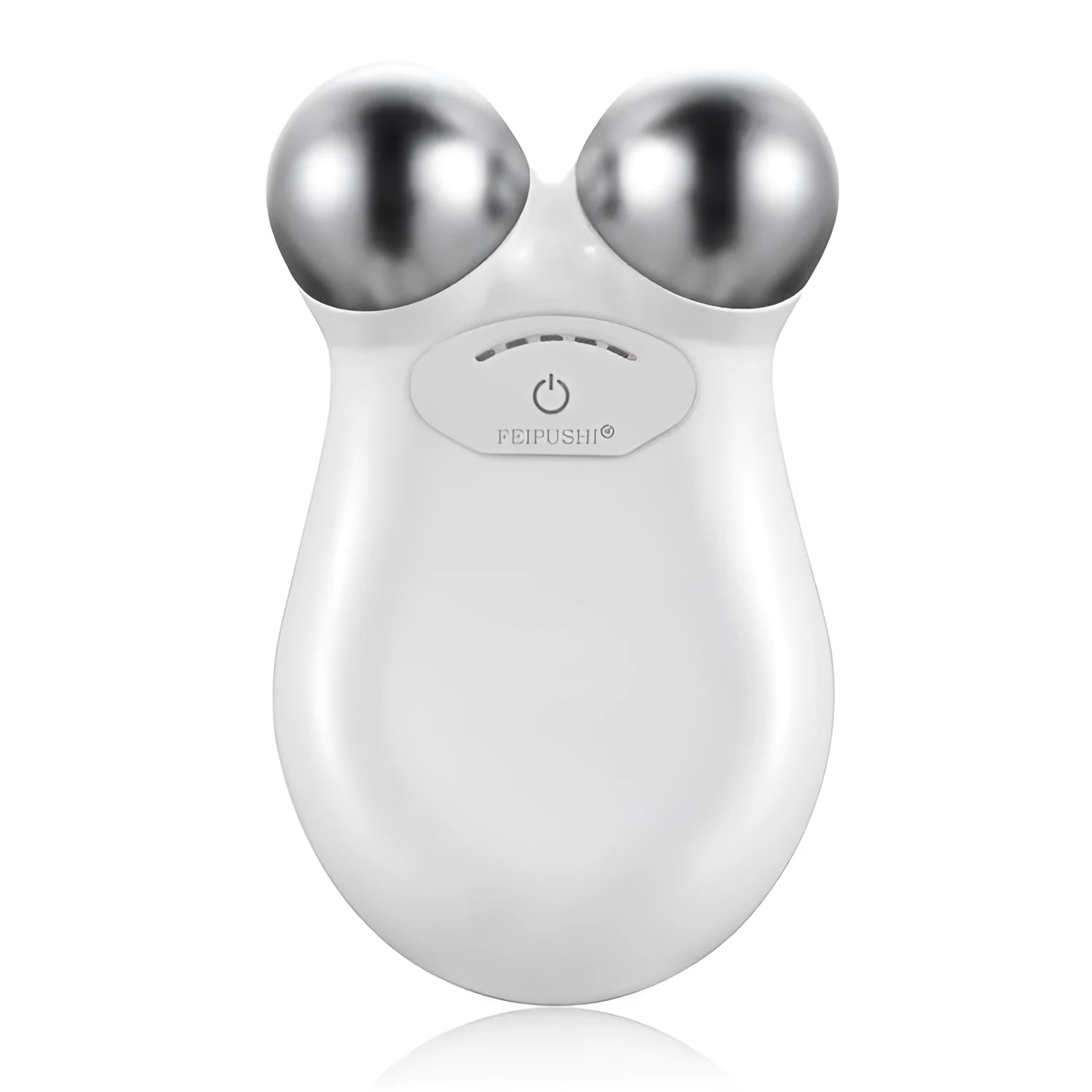 HS-858 micro current facial lifting device in pink or white colour, measuring 106mm x 65mm x 38mm