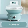 Mini blue metal cotton candy machine, 400W 220V, round heating tube, children's household model