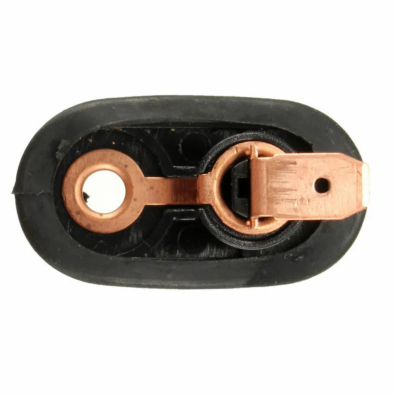 Black universal car interior door light switch on white background