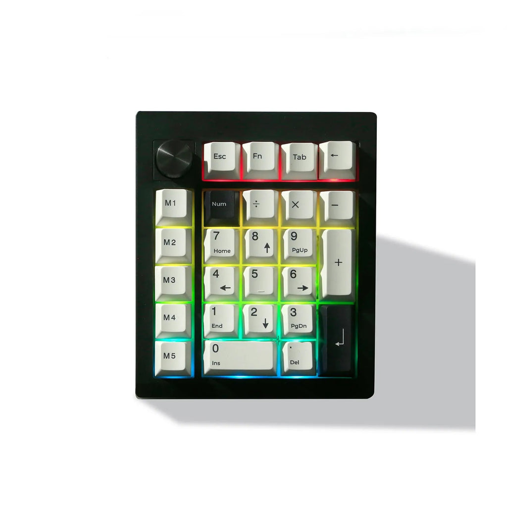 Wireless mechanical numeric keyboard in black and white colour options with Bluetooth connectivity