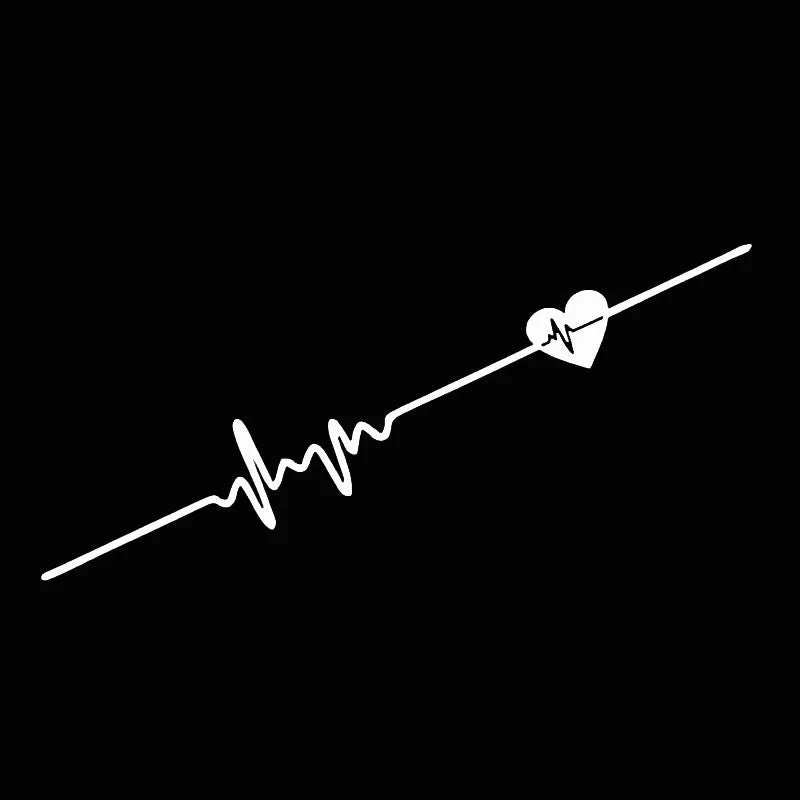 Car ECG creative heartbeat decorative bumper sticker in colour gradient design