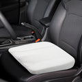 Single-seat memory foam car cushion with bevel massage surface and microfiber leather cover in black and red