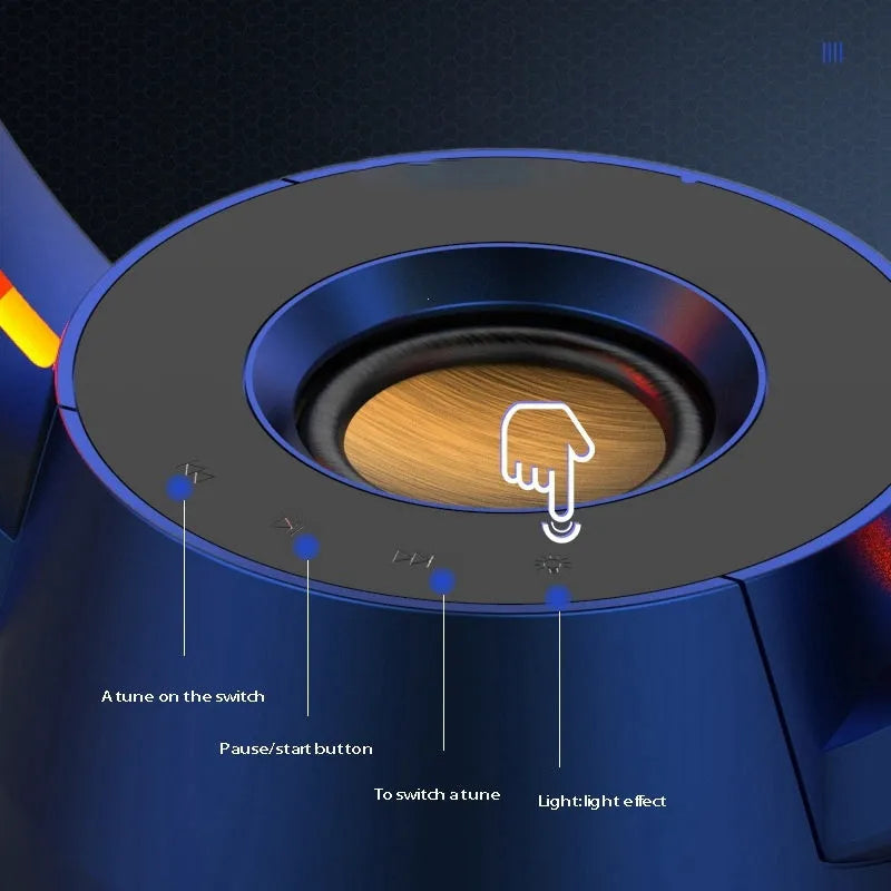 Magnetic levitation Bluetooth speaker ornament in Starry Sky Blue, 220x117x230mm, plastic and ABS shell, touch control.