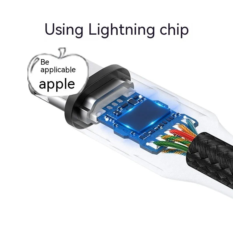Black braided Lightning to 3.5mm male AUX audio adapter cable in 50cm, 100cm and 150cm lengths