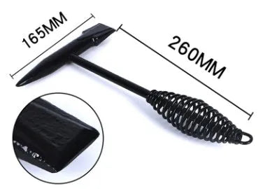 High carbon steel welding slag hammer with a spring handle for rust removal.